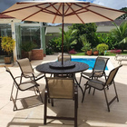 Mesa Giratória Para Jardim Área Externa Com 6 Cadeiras Tela