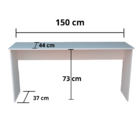 Mesa Grande Para Escritorio 150x44cm  Branco