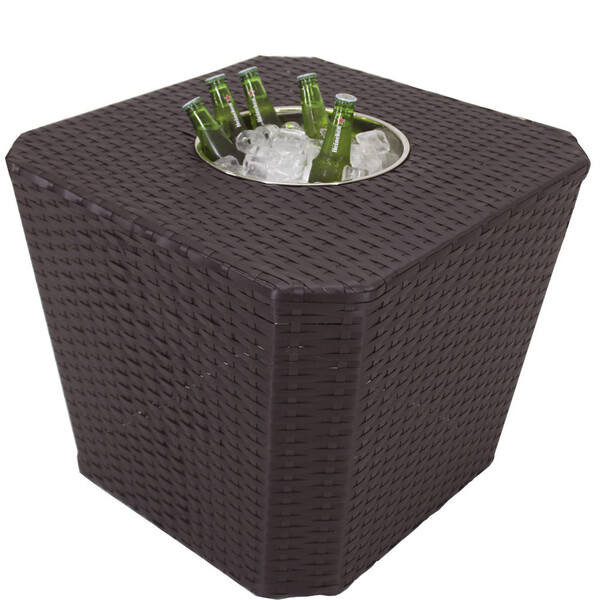 Mesa Grécia Em Alumínio Com Balde Para Bebidas Jardim, Piscin