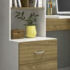 Mesa Home Office 2 Gavetas Com Estante Branco Nature Naemi Sh