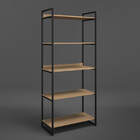 Mesa Home Office + Estante 5 Prateleiras Estilo Industrial Or