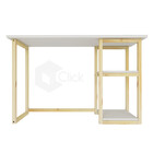 Mesa Home Office Branca De Escritório Industrial Com 2 Pratel