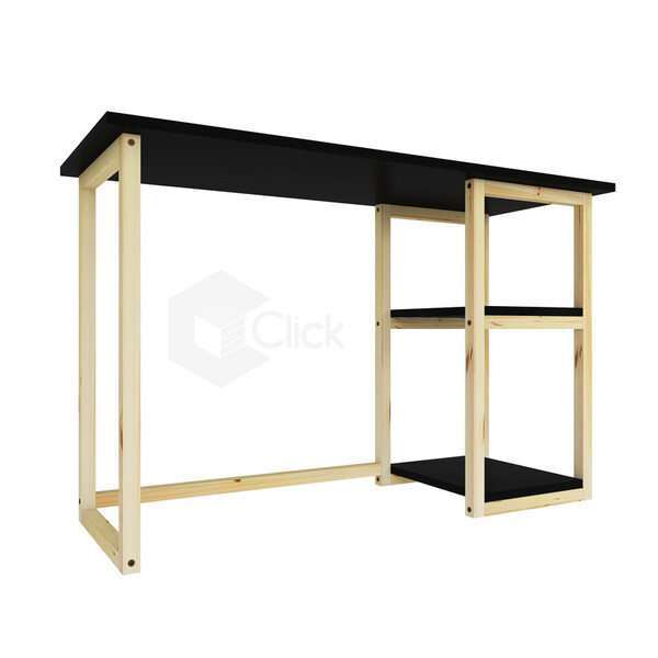 Mesa Home Office De Escritório Industrial Com 2 Prateleira 1