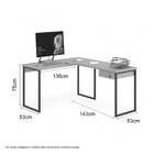 Mesa Home Office Escrivaninha L Shine Preta Com Gaveteiro