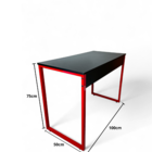 Mesa Home Office - Metalon Vermelho Preto