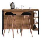 Mesa Ilha Gourmet 131 Cm 2 Portas P1035 Pp Milani Store