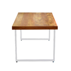 Mesa Industrial Bernardo Madeira Maciça C/ Ferragem Branca 1,