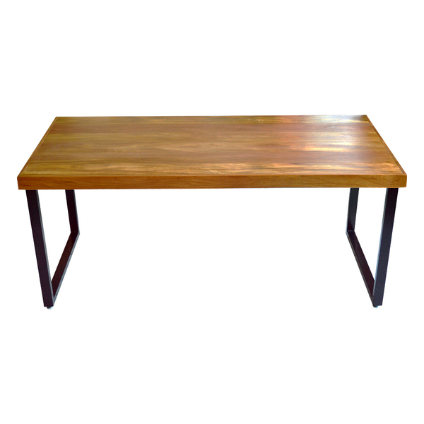 Mesa Industrial Bernardo Madeira Maciça C/ Ferragem Preta 1,2