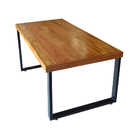 Mesa Industrial Bernardo Madeira Maciça C/ Ferragem Preta 1,3