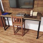 Mesa Industrial Com Rodinhas Hub Com 176cm Freijo / Preto