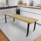 Mesa Industrial Dallas Madeira Maciça 2 20m Ferragem Preta