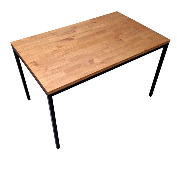 Mesa Industrial De Ferro Em Preto E Madeira Tom Castanheira