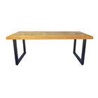 Mesa Industrial Detroit Madeira Maciça 2 50m Ferragem Preta