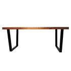 Mesa Industrial Diamond Madeira Maciça 1 80m Ferragem Preta