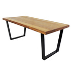 Mesa Industrial Diamond Madeira Maciça 2 50m Ferragem Preta