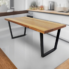 Mesa Industrial Diamond Madeira Maciça 2 50m Ferragem Preta