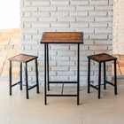 Mesa Industrial Imbuia Com 2 Bancos