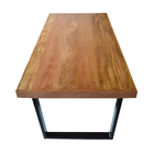 Mesa Industrial Lanna Madeira Maciça C/ Ferragem Preta 1,80m
