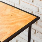 Mesa Industrial Madeira Natural Com 2 Bancos