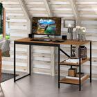 Mesa Industrial Para Escritório Slim Bers Preto E Canela