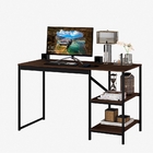 Mesa Industrial Para Escritório Slim Bers Preto E Castanho