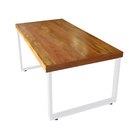 Mesa Industrial Retangular Bernardo Madeira Maciça C/ Ferrage