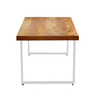 Mesa Industrial Retangular Bernardo Madeira Maciça C/ Ferrage