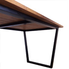 Mesa Industrial Trapézio - Base De Ferro Em Preto E Tampo De