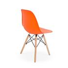 Mesa Inês 100cm Branca + 4 Cadeiras Eames Eiffel - Laranja