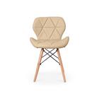 Mesa Inês 100cm Preta + 4 Cadeiras Eiffel Slim - Nude