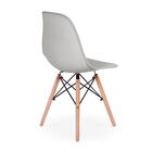 Mesa Inês 80cm Preta + 4 Cadeiras Eames Eiffel - Cinza