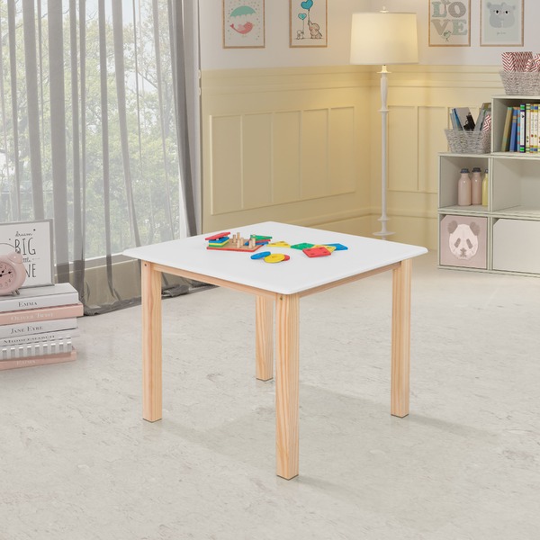 Mesa Infantil 65x65cm Linha Colorê Base Em Madeira Maciça Pin