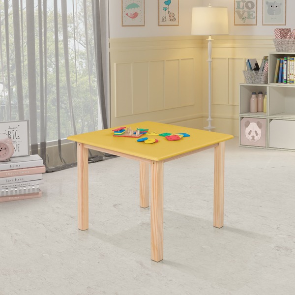 Mesa Infantil 65x65cm Linha Colorê Base Em Madeira Maciça Pin