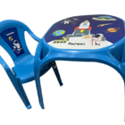 Mesa Infantil Azul + 01 Cadeira Infantil Rischioto Kit