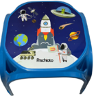 Mesa Infantil Azul + 01 Cadeira Infantil Rischioto Kit
