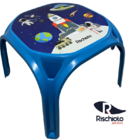 Mesa Infantil Azul + 01 Cadeira Infantil Rischioto Kit