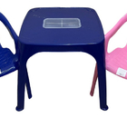 Mesa Infantil Azul + 02 Cadeira Infantil Az/ro Plasnorthon
