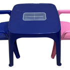 Mesa Infantil Azul + 02 Cadeira Infantil Az/ro Plasnorthon