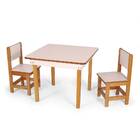 Mesa Infantil Com 2 Cadeiras Em Madeira E Mdf Lara Rosa - Str