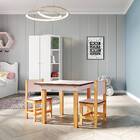 Mesa Infantil Com 2 Cadeiras Em Madeira E Mdf Lara Rosa - Str