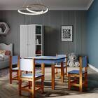 Mesa Infantil Com 4 Cadeiras Em Madeira E Mdf Lara Azul - Str