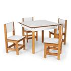 Mesa Infantil Com 4 Cadeiras Em Madeira E Mdf Lara Branco - S