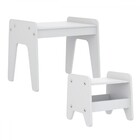 Mesa Infantil Com Banquinho Mimo Branco - Movelbras