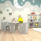 Mesa Infantil Quadrada Kitcubos Cinza