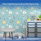 Mesa Infantil Redonda 60 Cm Eiffel Eames Kids - Branca