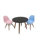 Mesa Infantil Redonda 60cm Eiffel Eames Kids - Preta