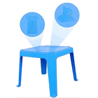 Mesa Infantil Ursinho Com 1  Cadeira Plástica Azul