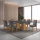 Mesa Inovare 180 Tampo Mdf Canto Reto Com 6 Cadeiras Bugatti