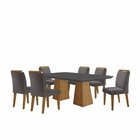 Mesa Inovare 180 Tampo Mdf Canto Reto Com 6 Cadeiras Bugatti