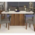 Mesa Itália Para Sala De Jantar Tampo De Madeira Com Vidro Br